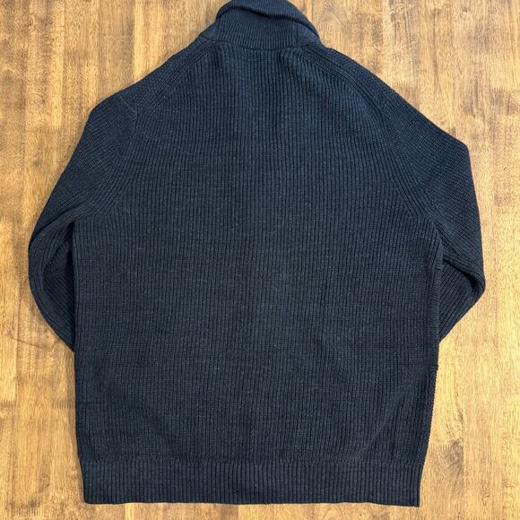 Banana Republic Shawl-Collar Cardigan Sweater Academia 100% Cotton Blue Men’s XL - Picture 10 of 10